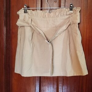 IJOAH High Waist Beige Paperbag Skirt Womens Medium